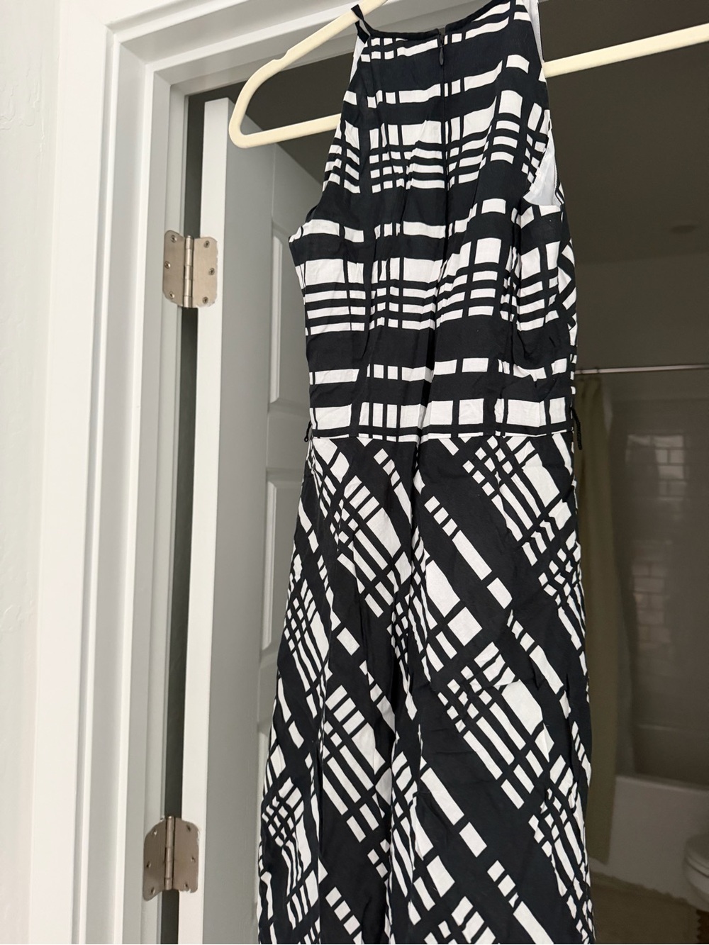 Ann Taylor Black and White One-Shoulder Dress